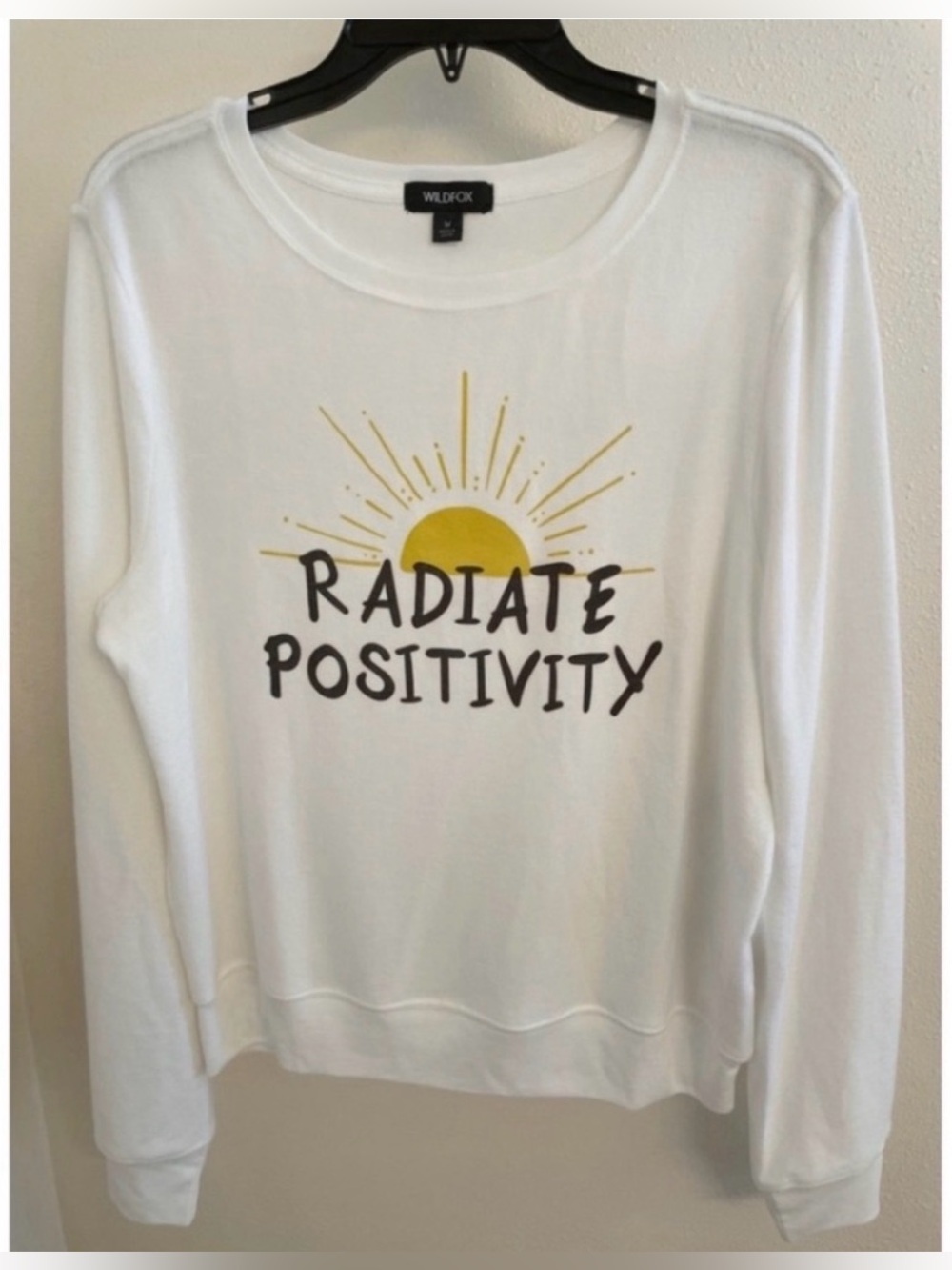 NWT Wildfox RADIATE POSITIVITY long sleeved top sz M